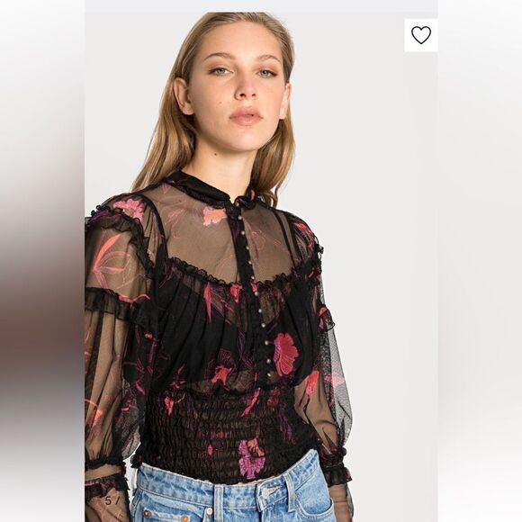 Free People TIME FOR SHINE - Blouse Sz- Small - Picture 2 of 16